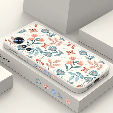 a phone case with a floral pattern on it