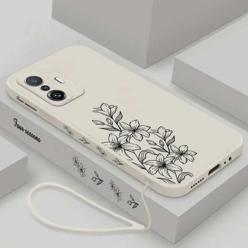 A phone case with a flower design on it