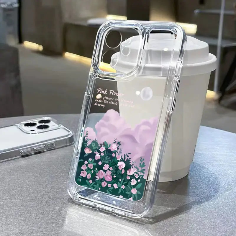 A phone case with a flower design on it