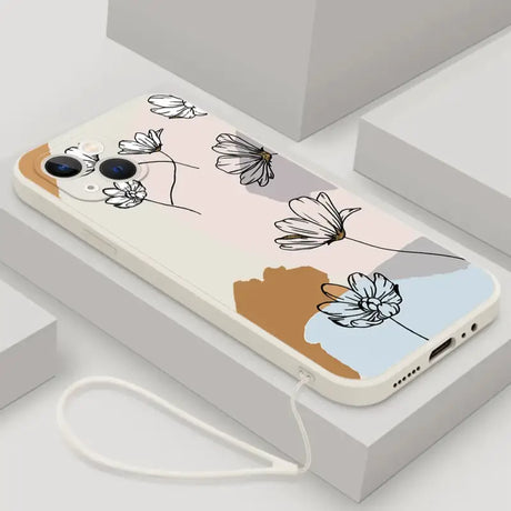 A phone case with a flower design on it