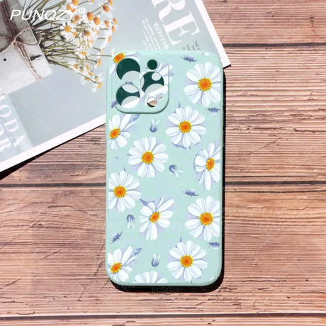 A phone case with a flower pattern on it