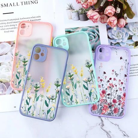 A phone case with flowers on it