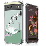 a phone case with a cartoon cat and dog on it