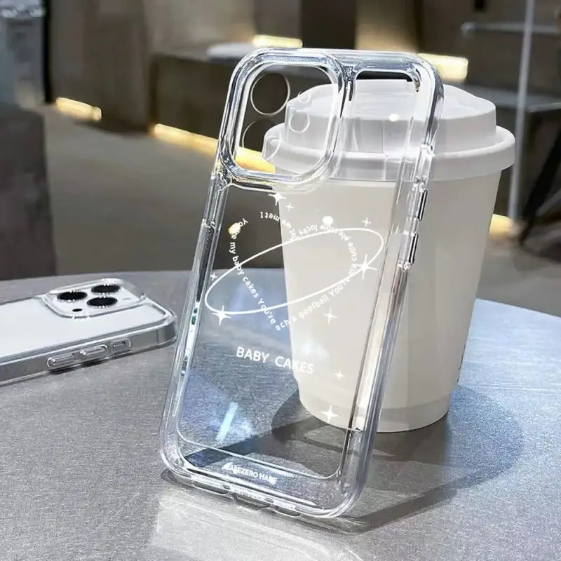 a phone case with a glass cover on it