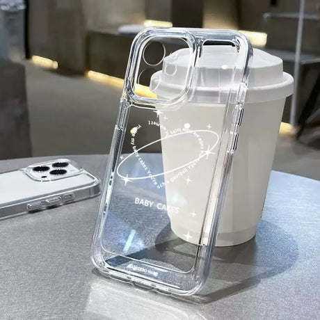 A phone case with a glass cover on it