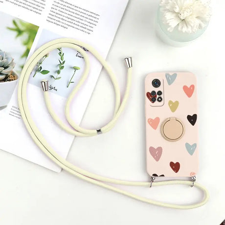 a phone case with a heart pattern on it