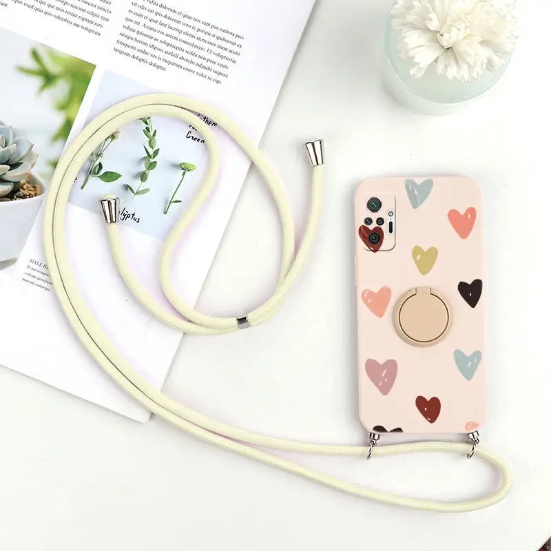 a phone case with a heart pattern on it