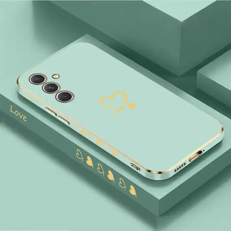 a phone case with a heart design on it