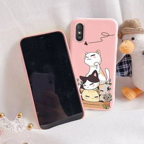 a phone case with a cat and dog on it