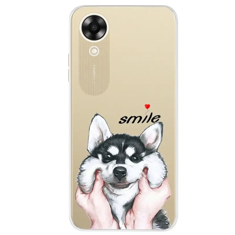 a phone case with a dog and a heart