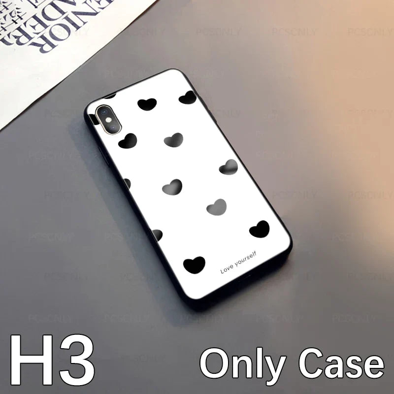 a phone case with hearts on it