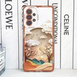 a phone case with a landscape design