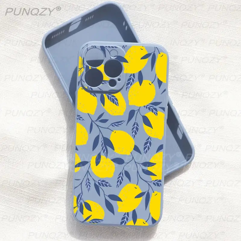 a phone case with lemons on it