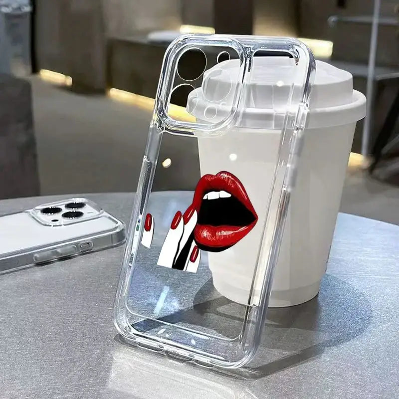 a phone case with a lipstick on it