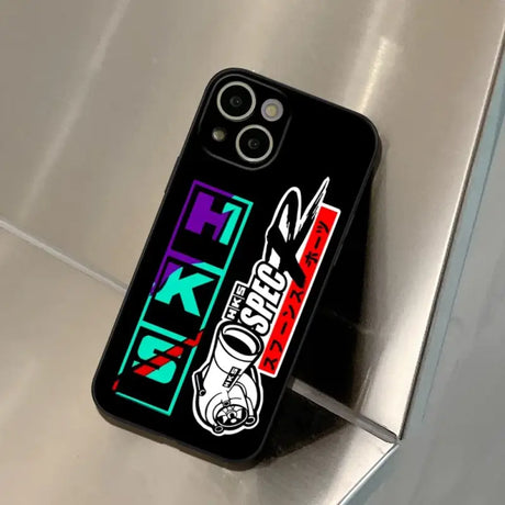 A phone case with a logo on it