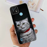 a cat with a red collar is shown on a phone case