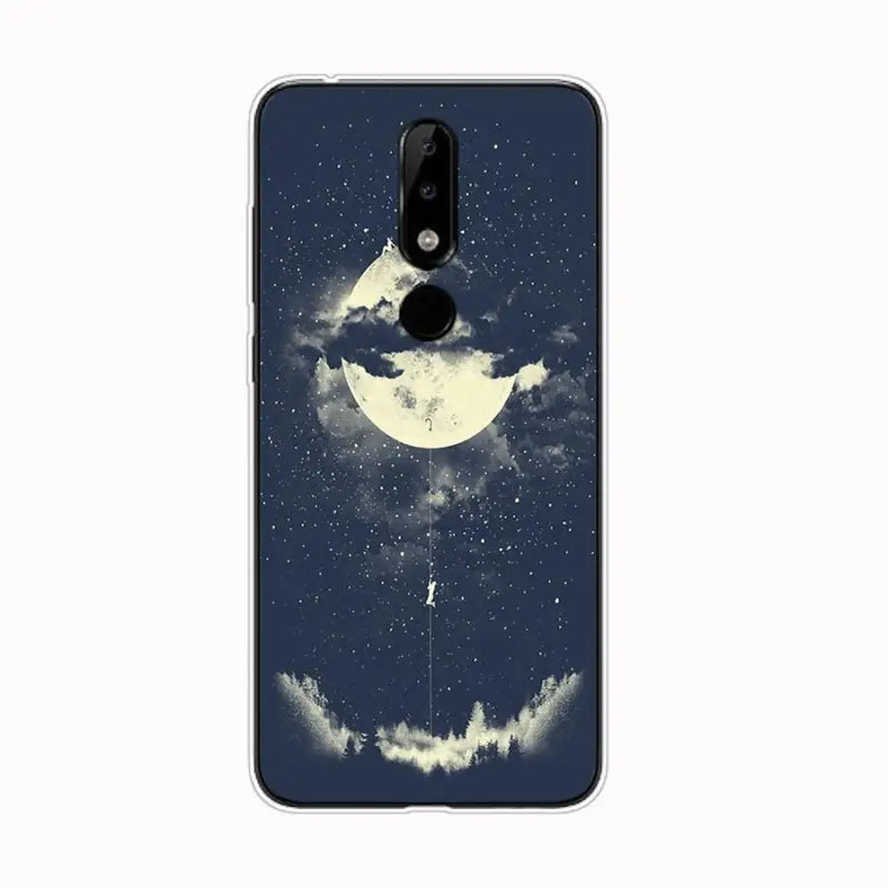 a phone case with a night sky and moon