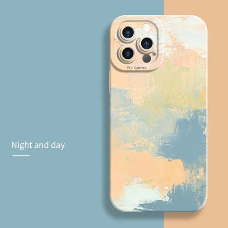 A phone case with a painting on it