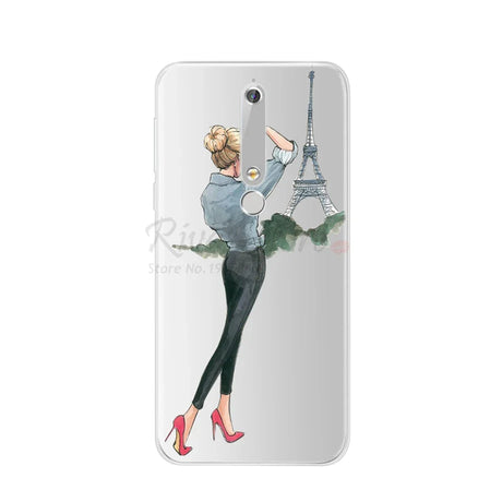 Phone case with Parisian woman.