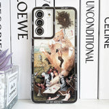 Luxury Vintage Painting Fun Cat Art Cases For Samsung Galaxy S20 Plus S21 FE S22 S23 Ultra A53 A52 A54 S24 Van Gogh Gustav Klimt Mona Lisa Phone Cover