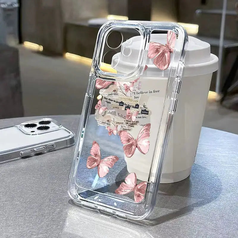 a phone case with pink flowers on it