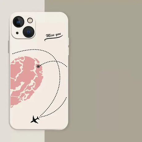 A phone case with a pink and white map of the world