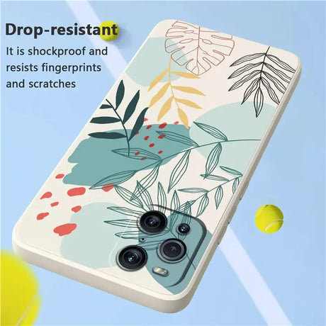 a phone case with a plant pattern on it