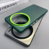 Phone case with a prominent circular cutout for the camera lens.