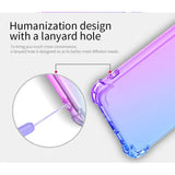 the back of a phone case with a purple and blue gradient design