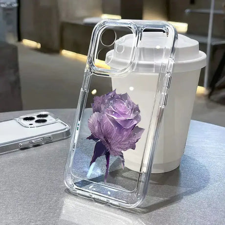 A phone case with a purple flower on it