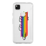 a phone case with a rainbow logo