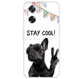 a close up of a cell phone case with a dog wearing sunglasses