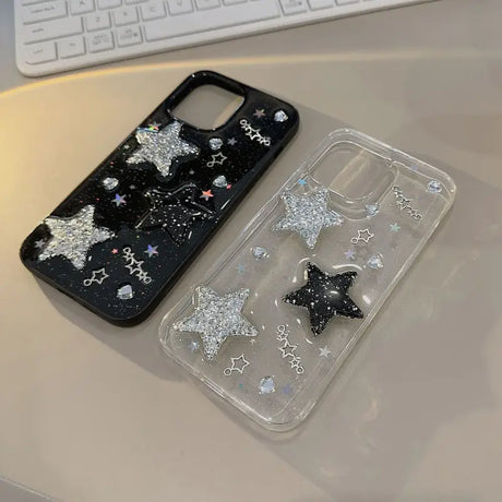 a phone case with a star and moon design