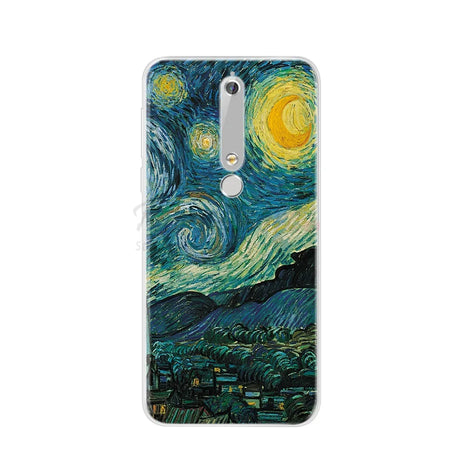 Phone case with ’Starry Night’ design.