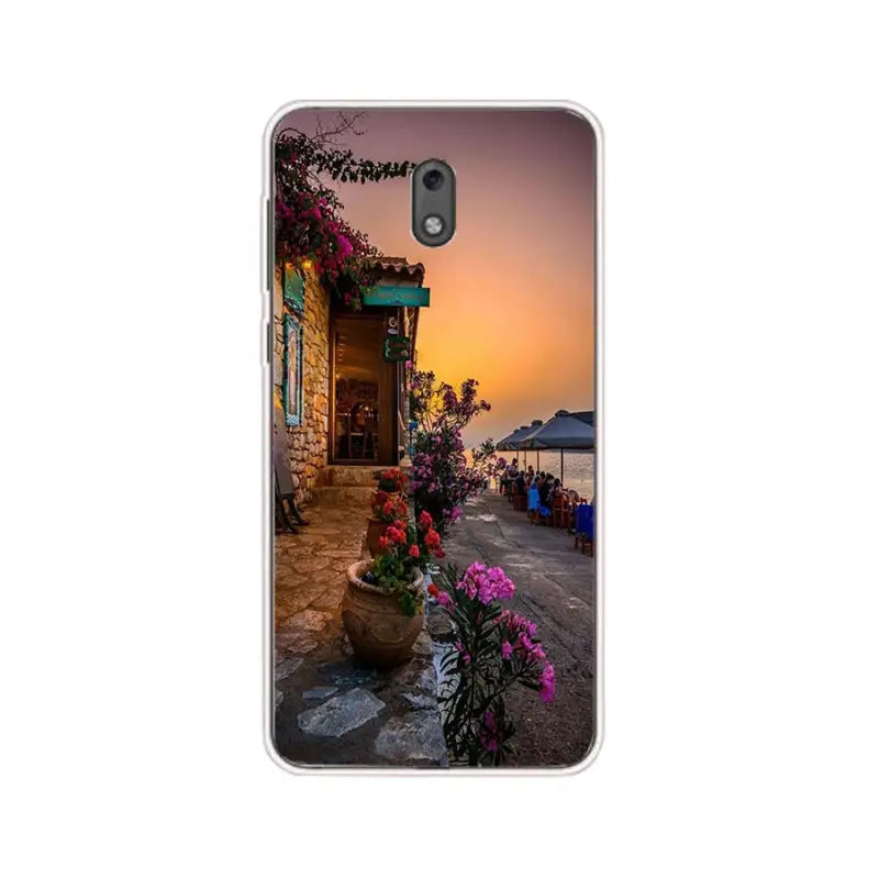 a sunset in the village of poo, italy phone case