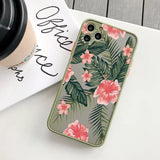 A phone case with a tropical print