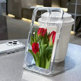 a phone case with tulips