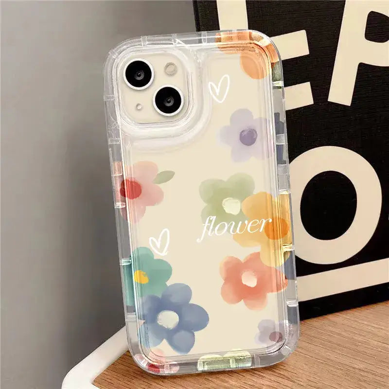 a phone case with a watercolor flower pattern