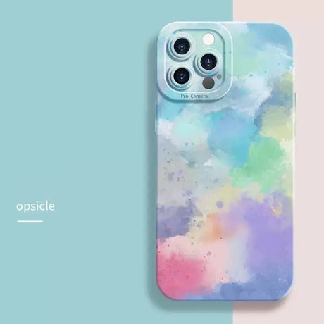 A phone case with a watercolor painting on it