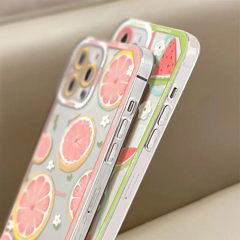 a phone case with a fruit pattern on it