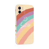 a phone case with a rainbow design