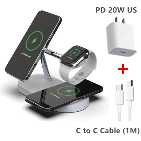 A phone and a charger with a cable connected to it