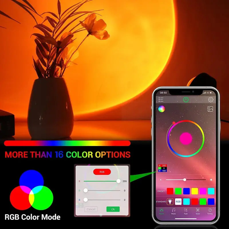 a phone with a colorful light on it