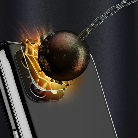 a phone with a ball of fire coming out of it