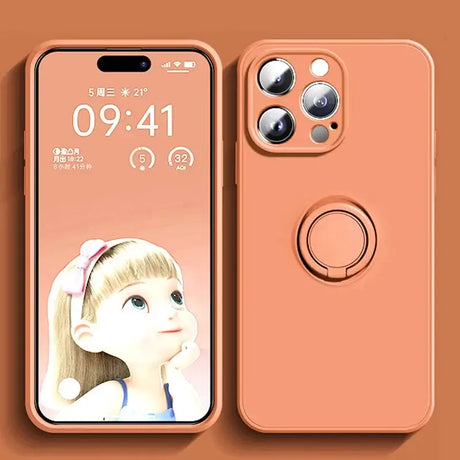 A phone with a cute girl on it