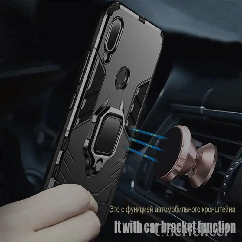 the car phone holder is attached to the phone