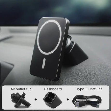 the car phone holder is attached to the dashboard