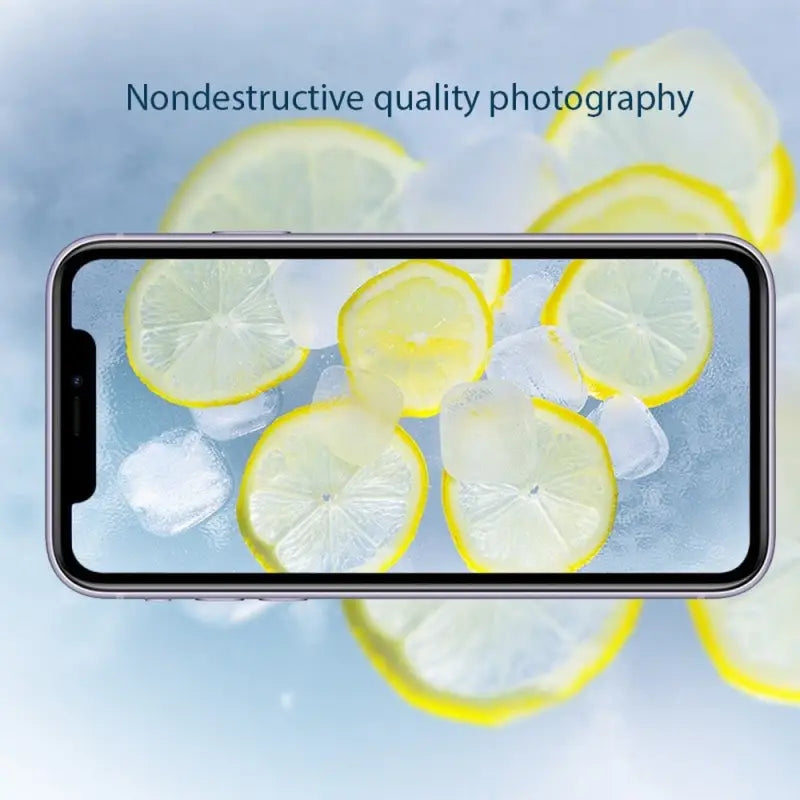 a smartphone with lemon slices on it