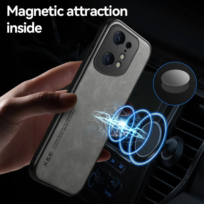 someone holding a phone with a magnet attached to it