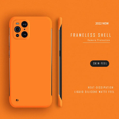 a phone with an orange background and a black phone case